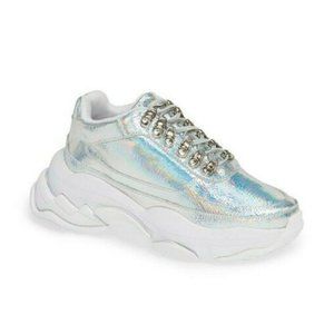 Jeffrey Campbell Hotspot Silver Oversized Sneakers